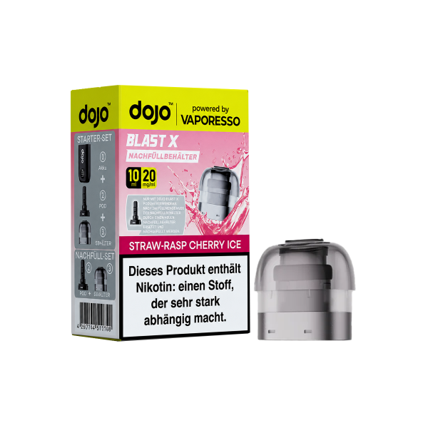 Vaporesso - Dojo Blast X - Pod 10ml - Straw-Raspberry Cherry Ice - 20mg