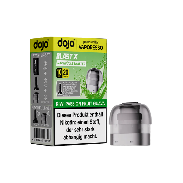 Vaporesso - Dojo Blast X - Pod 10ml - 20mg Kiwi Passionfruit Guava